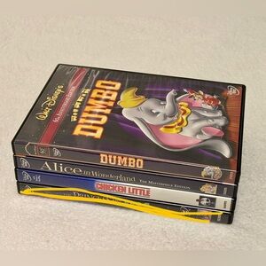 DVDs Lot Dumbo, Alice Wonderland, Chicken Little